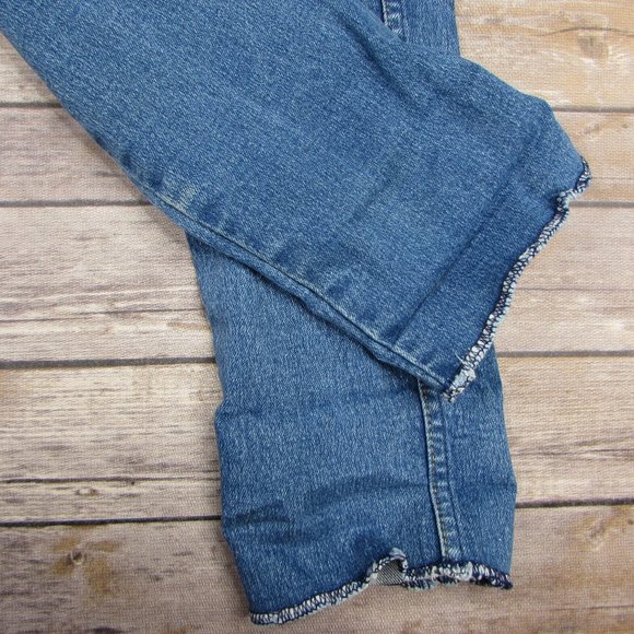 Hac Tac Jodhpurs Blue Denim Raw Hem High Rise 10 - Picture 10 of 10